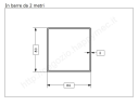 Tubo quadro grezzo 80x2 in barre da 2 metri in ferro