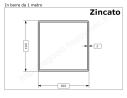 Tubo quadro zincato 100x3 in barre da 1 metro* in ferro