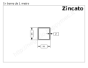 Tubo quadro zincato 35x2 in barre da 1 metro* in ferro