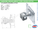 Cardine inox M18 con cavallotto e piastra imbutita a 4 fori