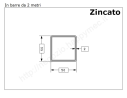 Tubo quadro zincato 50x2 in barre da 2 metri* in ferro