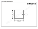 Tubo quadro zincato 60x2 in barre da 1 metro* in ferro
