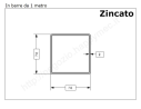 Tubo quadro zincato 70x2 in barre da 1 metro in ferro