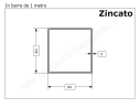 Tubo quadro zincato 80x2 in barre da 1 metro* in ferro