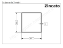 Tubo quadro zincato 80x2 in barre da 3 metri* in ferro