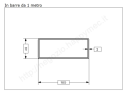 Tubo rettangolare grezzo 100x40x2 in barre da 1 metro in ferro