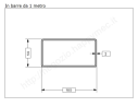 Tubo rettangolare grezzo 100x50x2 in barre da 1 metro in ferro