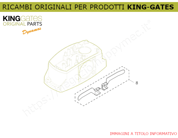 8) Ricambio KINGgates - Coppia staffe finecorsa per DYNAMOS 24V