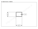 Tubo rettangolare grezzo 40x30x1,5 in barre da 1 metro in ferro