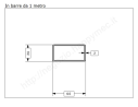 Tubo rettangolare grezzo 60x30x2 in barre da 1 metro in ferro