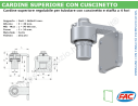 Cardine sup. d.60 c/cuscinetto, per tubo d.40x3 e piastra