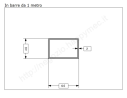 Tubo rettangolare grezzo 60x40x2 in barre da 1 metro in ferro