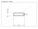 Tubo rettangolare grezzo 70x20x2 in barre da 1 metro in ferro