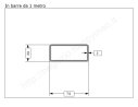 Tubo rettangolare grezzo 70x30x2 in barre da 1 metro in ferro