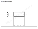 Tubo rettangolare grezzo 70x30x2 in barre da 2 metri in ferro