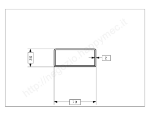 Tubo rettangolare grezzo 70x30x2 in barre da 3 metri in ferro
