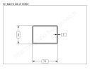 Tubo rettangolare grezzo 70x50x2 in barre da 2 metri in ferro