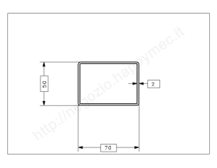 Tubo rettangolare grezzo 70x50x2 in barre da 3 metri in ferro