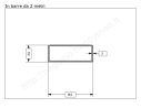 Tubo rettangolare grezzo 80x30x2 in barre da 2 metri in ferro