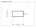 Tubo rettangolare grezzo 80x40x2 in barre da 1 metro in ferro