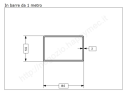 Tubo rettangolare grezzo 80x50x2 in barre da 1 metro in ferro