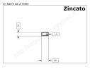 Tubo rettangolare zincato 20x10x1,5 in barre da 2 metri in ferro