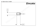 Tubo rettangolare zincato 25x15x1,5 in barre da 2 metri in ferro
