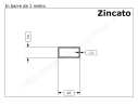 Tubo rettangolare zincato 40x20x1,5 in barre da 1 metro