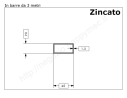 Tubo rettangolare zincato 40x20x1,5 in barre da 3 metri