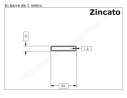 Tubo rettangolare zincato 50x10x1,5 in barre da 1 metro in ferro