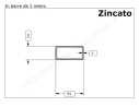 Tubo rettangolare zincato 50x25x2 in barre da 1 metro* in ferro