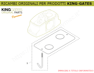 9) Ricambio KINGgates - Gruppo piastra ancoraggio e accessori