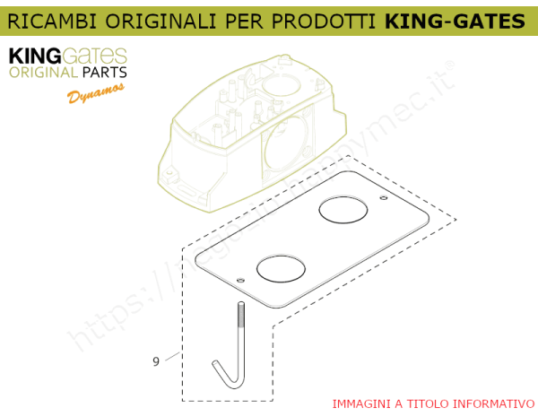 9) Ricambio KINGgates - Gruppo piastra ancoraggio e accessori