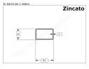 Tubo rettangolare zincato 50x30x2 in barre da 1 metro* in ferro
