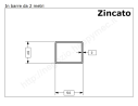 Tubo rettangolare zincato 50x40x2 in barre da 2 metri in ferro