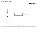 Tubo rettangolare zincato 60x20x2 in barre da 1 metro in ferro