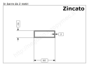 Tubo rettangolare zincato 60x20x2 in barre da 2 metri in ferro