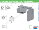 Cardine superiore zinc. 50x50 con cuscinetto e piastra 4 fori