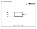 Tubo rettangolare zincato 60x30x2 in barre da 3 metri* in ferro