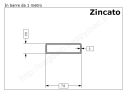 Tubo rettangolare zincato 70x20x2 in barre da 1 metro in ferro