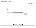 Tubo rettangolare zincato 70x20x2 in barre da 2 metri in ferro