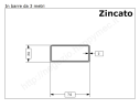 Tubo rettangolare zincato 70x30x2 in barre da 3 metri in ferro