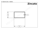 Tubo rettangolare zincato 70x40x2 in barre da 1 metro in ferro