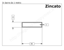 Tubo rettangolare zincato 80x20x2 in barre da 1 metro in ferro