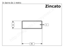 Tubo rettangolare zincato 80x30x2 in barre da 1 metro in ferro