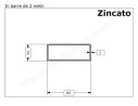 Tubo rettangolare zincato 80x30x2 in barre da 2 metri in ferro