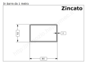 Tubo rettangolare zincato 80x50x2 in barre da 1 metro in ferro