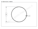 Tubo tondo diam.102x2mm.(3"1/) grezzo in barre da 1 metro in