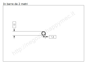 Tubo tondo diam.12x1.5mm.grezzo in barre da 2 metri in ferro