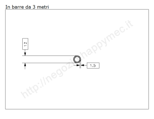 Tubo tondo diam.12x1.5mm.grezzo in barre da 3 metri in ferro